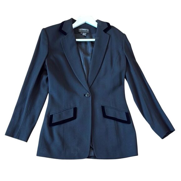 Liz Claiborne Collection Vintage 100% wool velvet trim blazer 6 - Picture 1 of 9